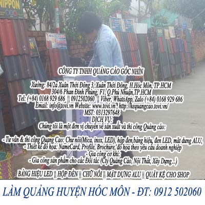 Làm hộp đèn giá rẻ ở Hóc Môn