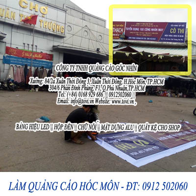 Làm bảng hiệu chợ Xuân Thới Thượng - đường Phan Văn Hớn Làm bảng hiệu chợ Xuân Thới Thượng - đường Phan Văn Hớn