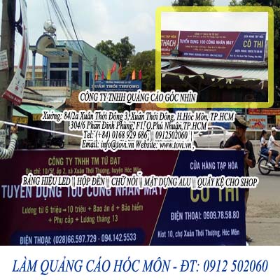 Làm bảng hiệu quảng cáo đường Phan Văn Hớn - Hóc Môn
