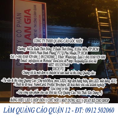 làm quảng cáo giá rẻ quận 12