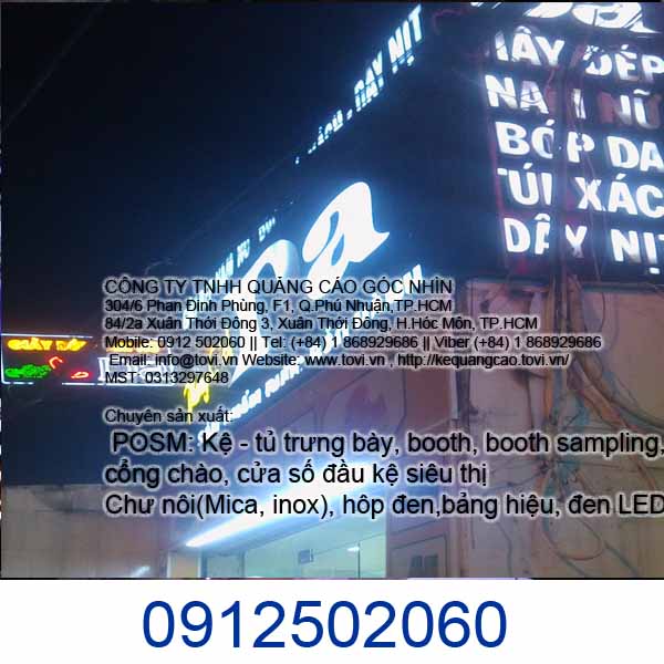 Làm bảng hiệu đèn LED quận Tân Bình